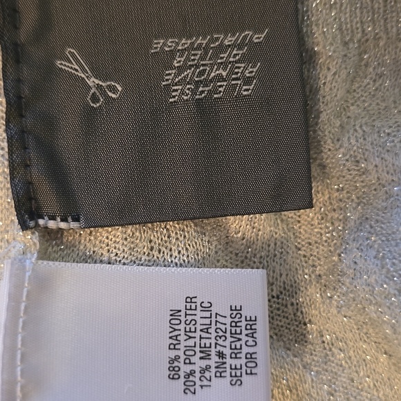 New Dana Buchman Women's XL Silver Metallic Lightweight Button-Up Cardigan - Picture 8 of 11